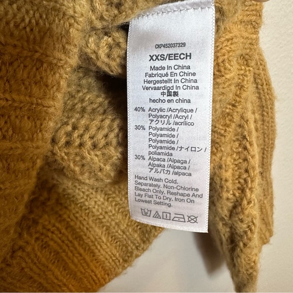 NEW Madewell Charley Alpaca Blend Pullover Sweater Mustard Size XXS MSRP $98 - Picture 7 of 7